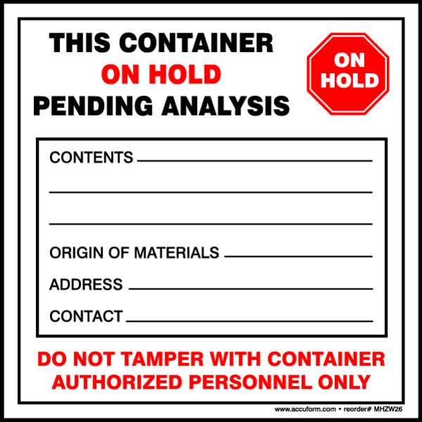 Accuform Label, Vinyl, 6 In. H, PK100