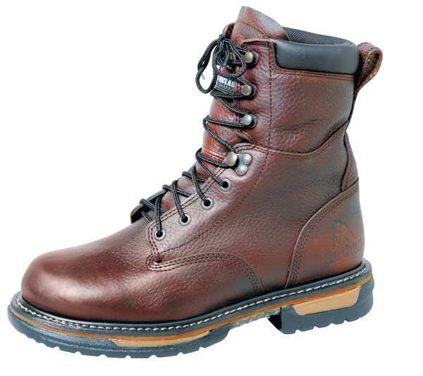 Work Boots, Pln, Men, 10-1/2, Brown, PR