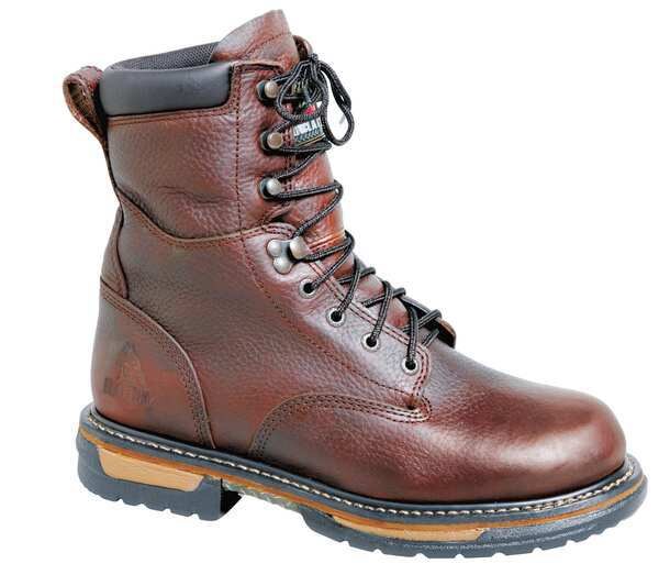 Work Boots, Pln, Men, 10-1/2, Brown, PR