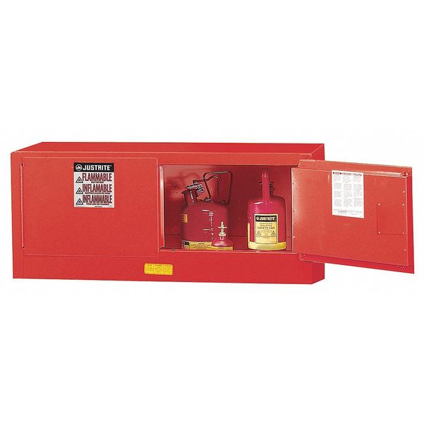 Flammable Safety Cabinet, 12 gal., Red, Safety Cabinet Type: Standard