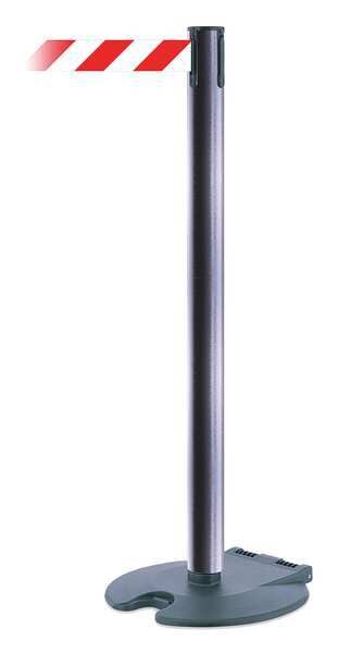 Barrier Post w/ Belt, 38 In. H, Cast Iron