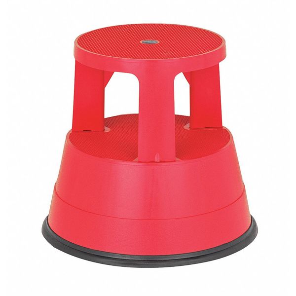 2 Steps, Plastic Step Stool, 300 lb. Load Capacity, Red