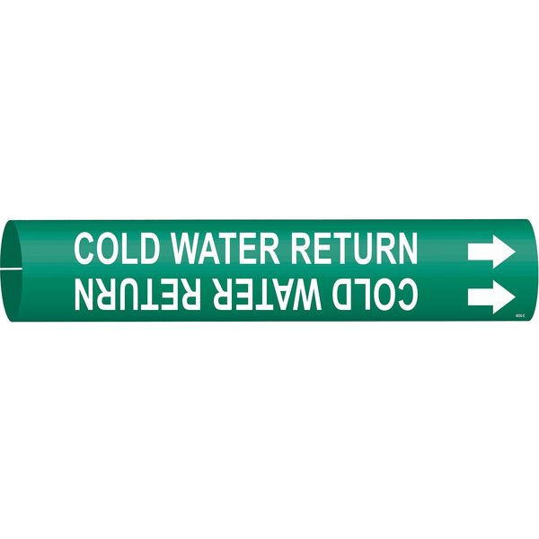 Pipe Mrkr, Cold Water Return, 2-1/2to3-7/8