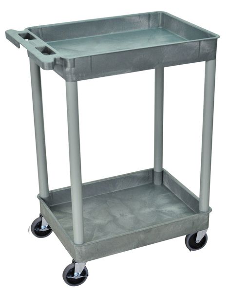Thermoplastic Resin (Shelf)/High Density Polyethylene (Leg) Raised, 2 Shelves, 300 lb
