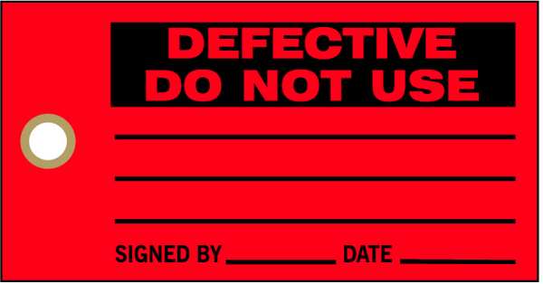 Def Dnu Tag, 3 x 5-3/4 In, Bk/R, Met, PK100