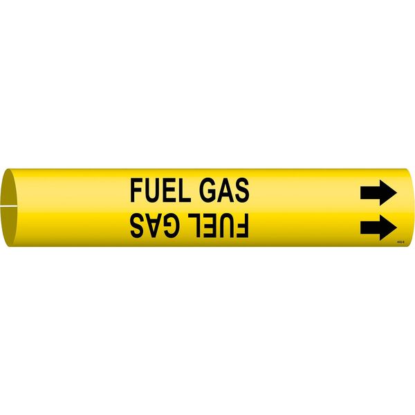 Pipe Marker, Fuel Gas, Y, 1-1/2 to2-3/8 In