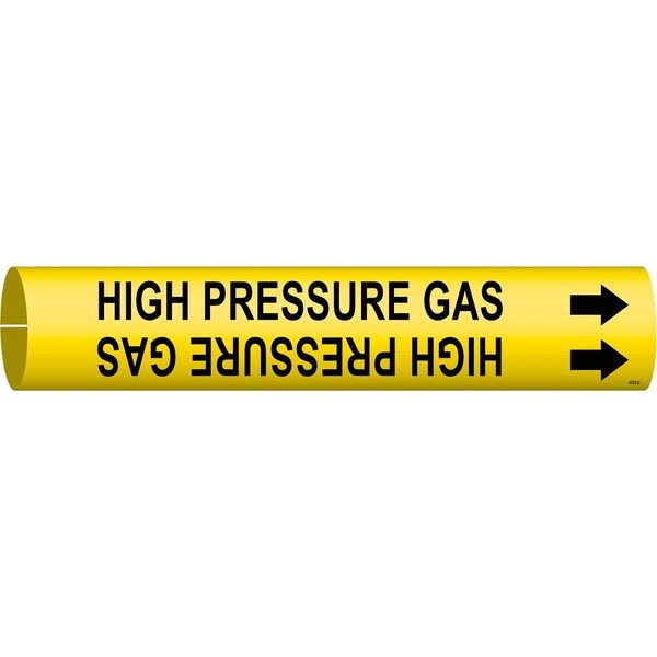 Pipe Marker, High Pressure Gas, Y, 4 to6 In