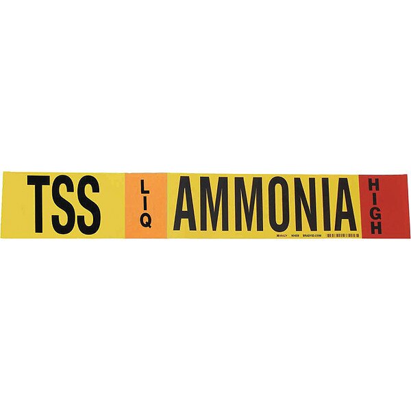 Ammonia Pipe Marker, TSS, 8In and Above