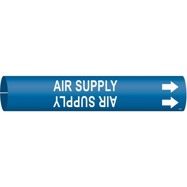 Pipe Marker, Air Supply, Bl, 3/4 to1-3/8 In