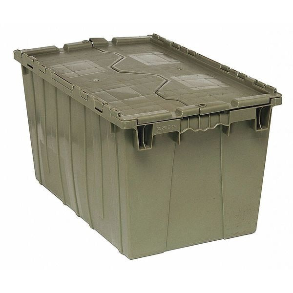 Gray Attached Lid Container, Plastic