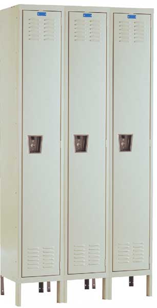 Wardrobe Locker, 36 in W, 12 in D, 78 in H, (2) Tier, (3) Wide, Tan