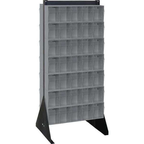 Bin Storage Rack, 70 Bins, Gray
