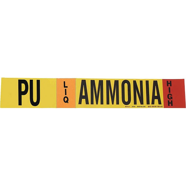 Ammonia Pipe Marker, PU, 3 to 5In