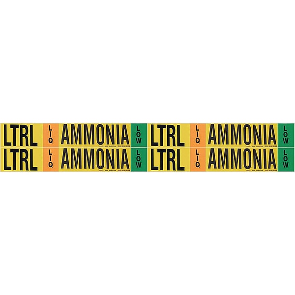 Ammonia Pipe Mrker, LTRL, 1 to 2-1/2In, PK4
