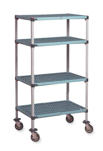 Polymer/Steel Utility Cart, 4 Shelves, 900 lb