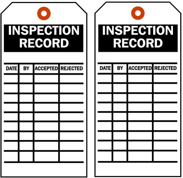Inspection Rcd Tag, 5-3/4 x 3 In, Brs, PK10
