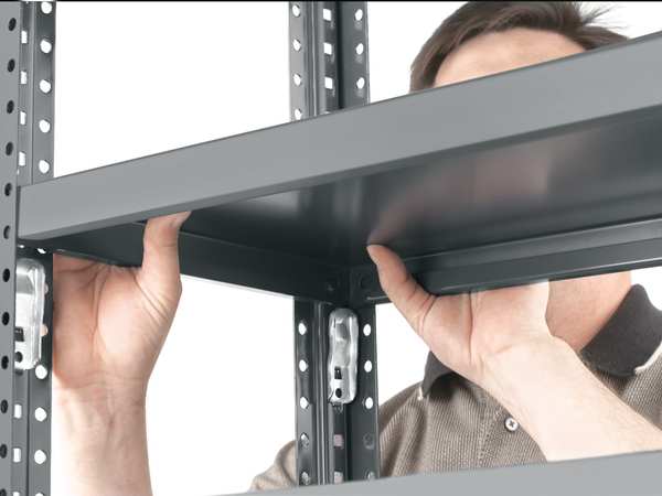 Steel Bin Shelving, 36 in W x 79 in H x 12 in D, 13 Shelves, Gray