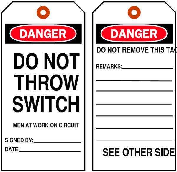Danger Tag, 5-3/4 x 3 In, 3/8 In, PK10