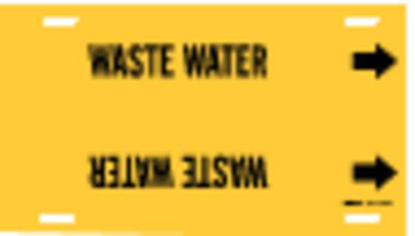 Pipe Marker, Waste Water, Yel, 6 to7-7/8 In