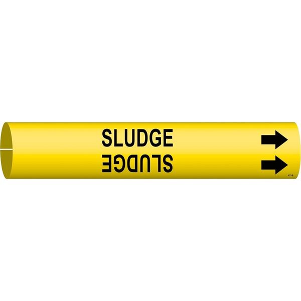 Pipe Marker, Sludge, Yel, 1-1/2 to 2-3/8 In