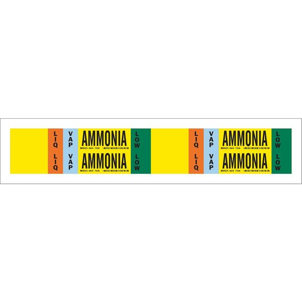 Ammonia Pipe Mrker, IIAR, 1 to 2-1/2In, PK4, 90476
