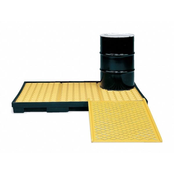 Drum Spill Containment Pallet, 66 gal Spill Capacity, 6 Drum, 8000 lb., Polyethylene
