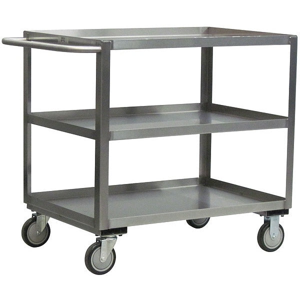 16 ga. Stainless Steel Utility Cart, 3 Shelves, 1200 lb