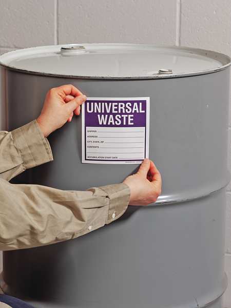 Hazardous Waste Label, 3-7/8 In. H, PK250