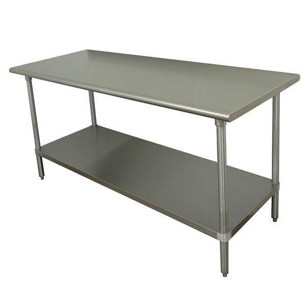 Flat Top Work Tables, Stainless Steel, 36
