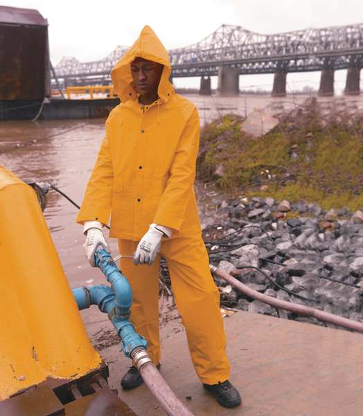 3 Pc. Rainsuit w/Detach Hood, Yellow, L