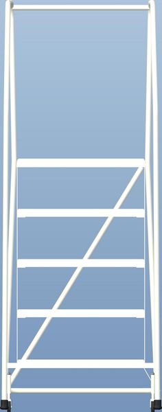 77 1/2 in H Aluminum Rolling Ladder, 5 Steps