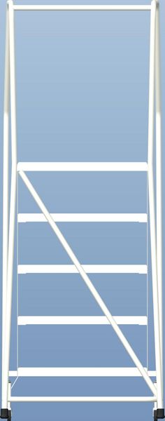 77 1/2 in H Aluminum Rolling Ladder, 5 Steps