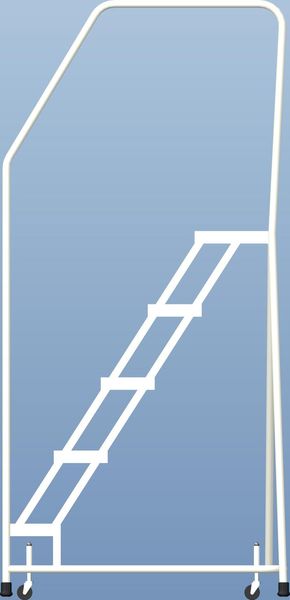 77 1/2 in H Aluminum Rolling Ladder, 5 Steps