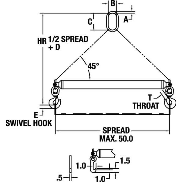 Fiberglass Battery Spreader Beam, 4800Lb