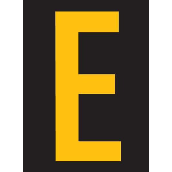Reflective Letter Label, E, 2-1/2in H, PK25