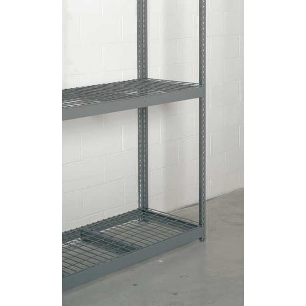 Decking, Steel Wire, 96 in W, 36 in D, Gray, Powder Coated Finish, Gauge: 5