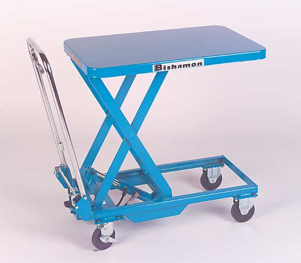 Mobile Scissor Lift Table, Foot Control, 660 lb. Cap