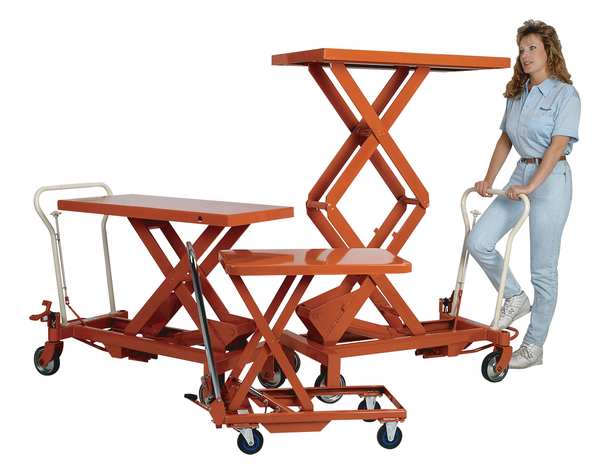 Mobile Scissor Lift Table, Foot Control, 660 lb. Cap