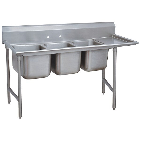 27 in W x 83 in L x 42 in H, Floor Mount, 18 ga. 304 Stainless Steel