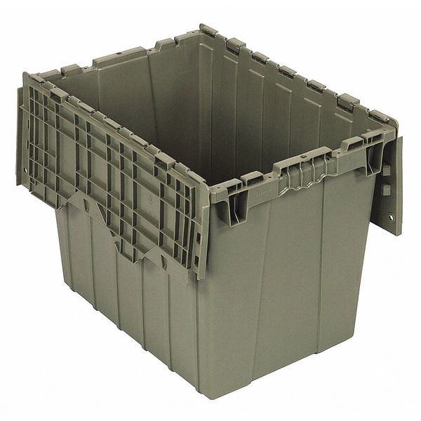 Gray Attached Lid Container, Plastic