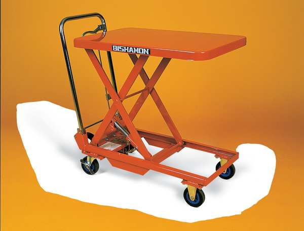 Mobile Scissor Lift Table, Foot Control, 660 lb. Cap