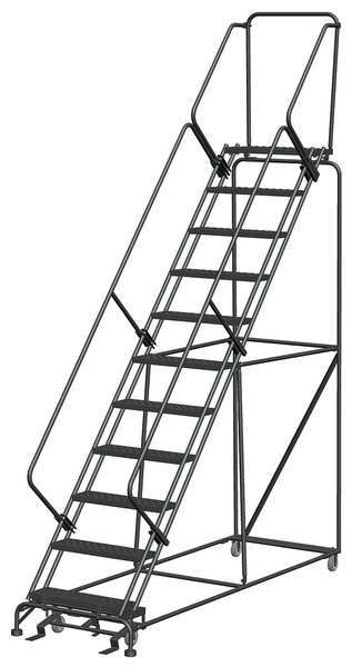 143 in H Steel Rolling Ladder, 11 Steps