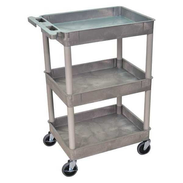 Thermoplastic Resin (Shelf)/High Density Polyethylene (Leg) Flat, 3 Shelves, 300 lb
