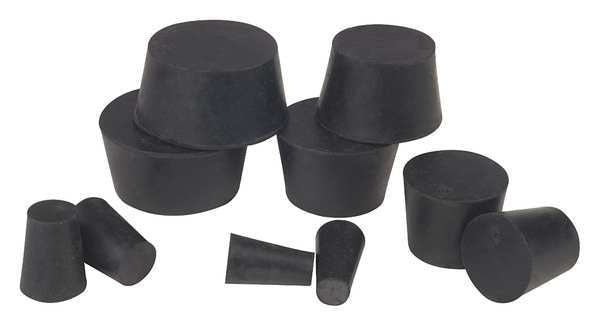 Stopper Assortment, Black, Natural Rubber
