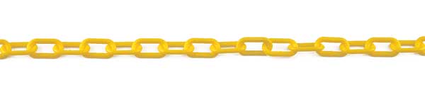 Plastic Chain, Yellow, Outdoor or Indoor, 2 in x 100 ft, Polyethylene, Gloss Finish