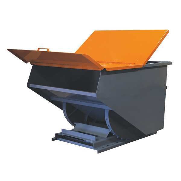 Hopper Lid, Red, Hinged, Fits 3 cu. yd.