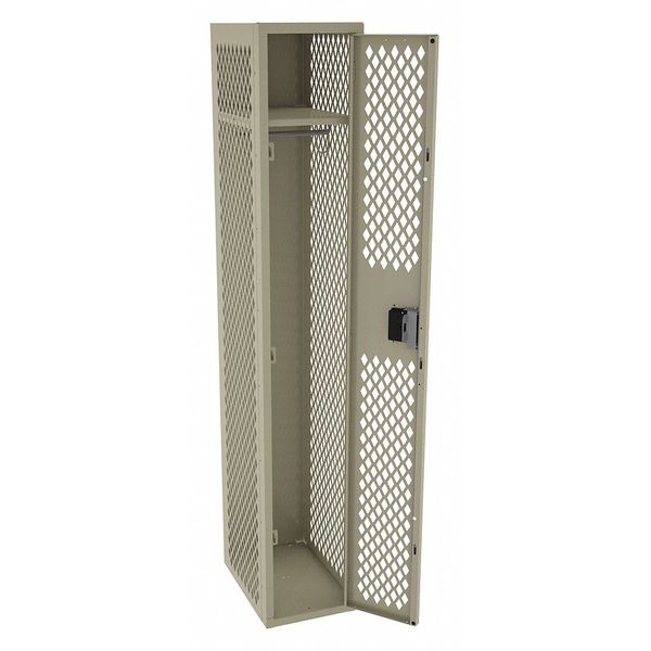 Wardrobe Locker, 12 in W, 18 in D, 72 in H, (1) Tier, (1) Wide, Sand