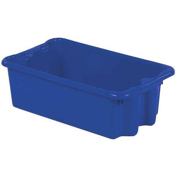 Stack & Nest Bin, Blue, Plastic, 24 in L x 14 1/8 in W x 7 7/8 in H, 70 lb Load Capacity