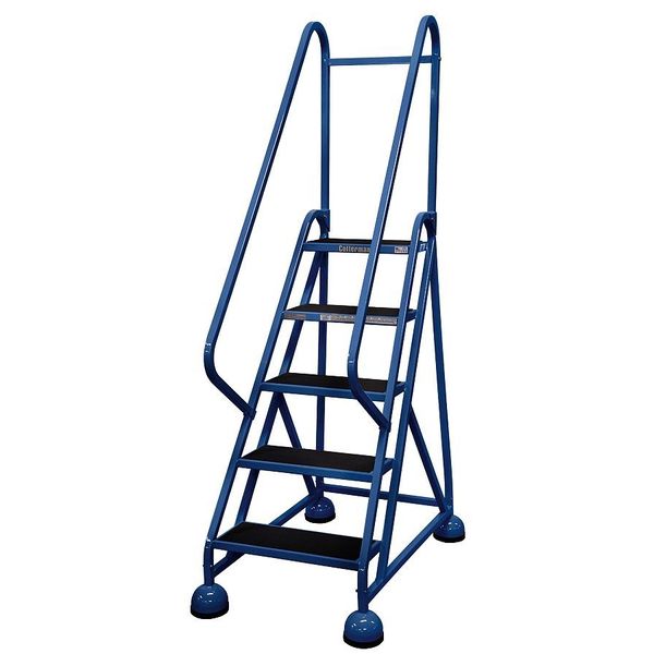 75 in H Steel Rolling Ladder, 5 Steps