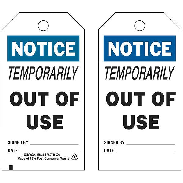 Notice Tag 5 3/4 in Height, English